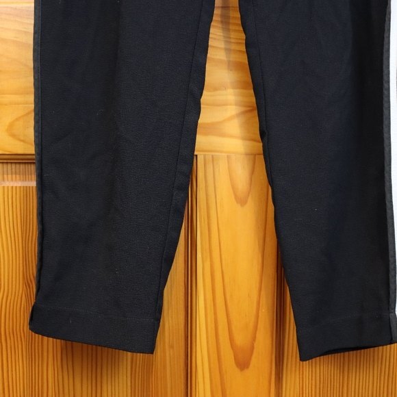 Top Shop Black Striped Dress Pants 6 - Elastic Waist Workwear Trousers - Picture 10 of 16